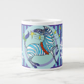 2018 Zebra kerstblauwe jumbo mok (Voorkant)