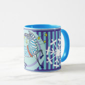 2018 Zebra Kerstmis blauwe Mok (Voorkant rechts)