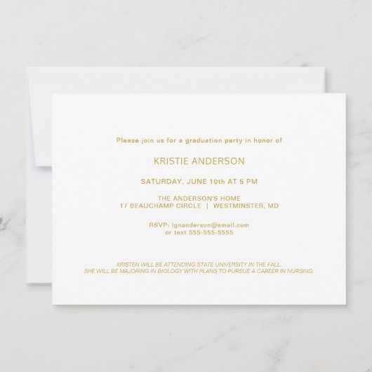 2019 Afstuderen Faux Gold Foil 2-fotoscript Kaart (Achterkant)