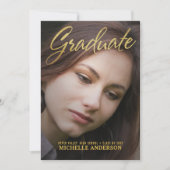 2019 Afstuderen "Faux Gold Foil" met 2 zijden aank Kaart (Voorkant)