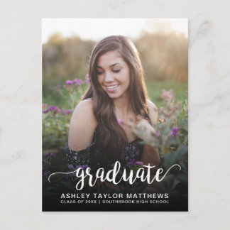 2019 Afstuderen Typografie Foto Afstuderen Aankondigingskaart