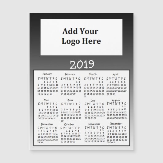 2019 Black Faded Magnet Kalenders (Voorkant)