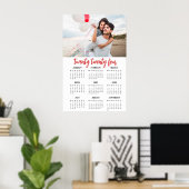 2019 Calendrier photo 1 page affiche rouge (Bureau à domicile)