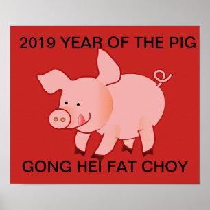 2019 CHINEES NIEUW JAAR VAN DE PIG POSTER