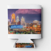 2019 Cincinnati Ohio Night Skyline Blikjeskoeler (Achterkant)