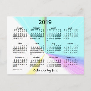 2019 Colour Point Mini Calendar van Janz Briefkaart