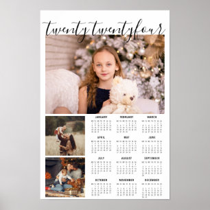2019 Foto kalender met stijlvolle handgeschreven j Poster