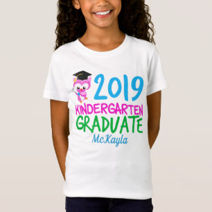 2019 Kindergarten Afstuderen roze boomkorren T-shirt