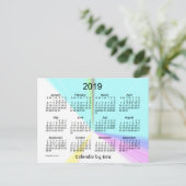 2019 Kleurpunt Mini Kalender van Janz Briefkaart (Staand voorkant)