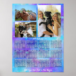2019 Maandelijkse kalender Boho Waterverf 3 Foto Poster
