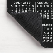 2019 Maandelijkse kalender zwart, witte aangepaste Muismat (Hoek)