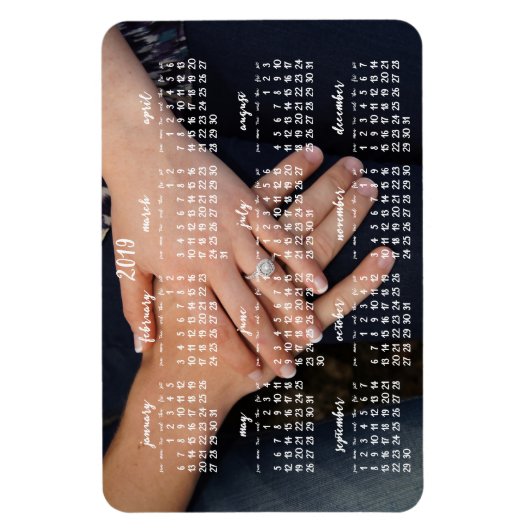 2019 Magnetic Calendar Photo Magnet 4x6 Magneet (Verticaal)