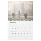 2019 Modern Rustiek Chic Zwart Familie Script Foto Kalender (Jan 2026)