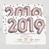 2019 New Years Eve Party Roos goudballonnen Kaart (Voorkant / Achterkant)