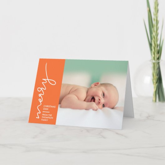 2019 Nieuw babykerstscript Feestdagen Kaart (Voorkant)