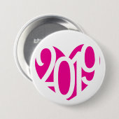 2019 Nieuwjaar Liefde 2019 knop / badge Ronde Button 7,6 Cm (Voorkant /achterkant)