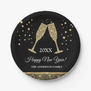 2019 Oudejaarsavond Feest Faux Gold Foil Papieren Bordje