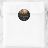 2019 Oudejaarsavond Party Gold Disco Ball Ronde Sticker (Tas)