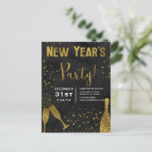 2019 oudejaarsfeest Champagneglazen Briefkaart (Staand voorkant)
