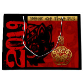 2019 Varkens Chinees jaar Zodiac Birthday Large Gi Groot Cadeauzakje (Voorkant)