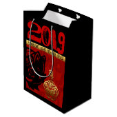 2019 Varkens Chinees jaar Zodiac Birthday Mediu Gi Medium Cadeauzakje (Achterkant Gekanteld)