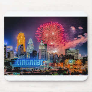 2019 WEBN Fireworks Cincinnati Skyline Foto Muismat