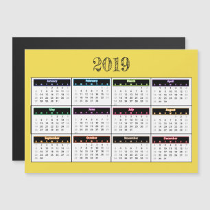 2019 Yellow Mini Magnet-agenda Magnetische Uitnodiging