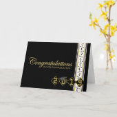 2019 - Zwarte & Gold Afstuderen - Gefeliciteerd me Kaart (Gele Bloem)