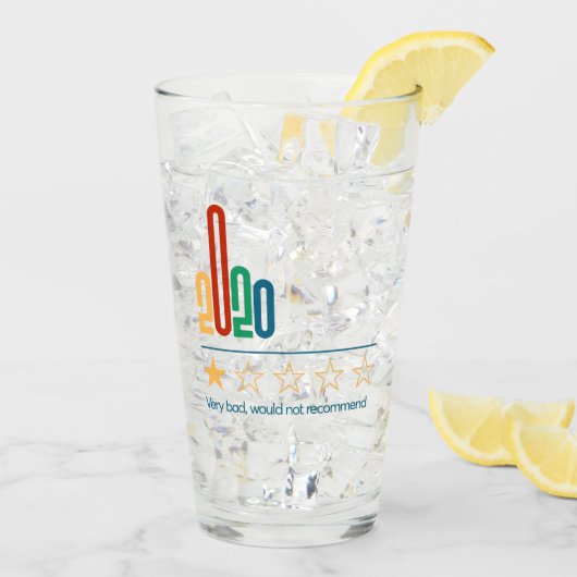 2020 1 ster zou geen nieuwjaar aanraden glas (Achterkant ijs)