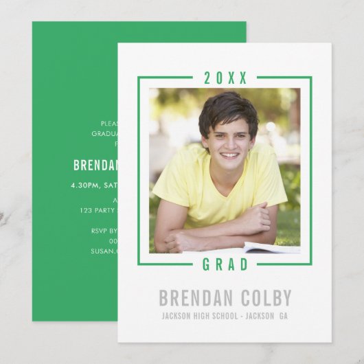 2020 AFSTUDEERDER INVITE foto lijst modern kelly g Kaart (Voorkant / Achterkant)