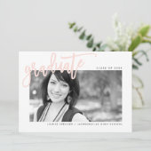 2020 AFSTUDEREN modern geletterd overlay blush roz Bedankkaart (Staand voorkant)