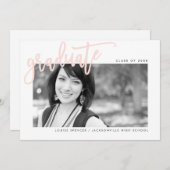 2020 AFSTUDEREN modern geletterd overlay blush roz Bedankkaart (Voorkant / Achterkant)