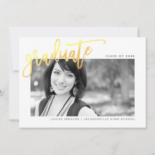 2020 AFSTUDEREN modern geletterd overlay faux goud Bedankkaart
