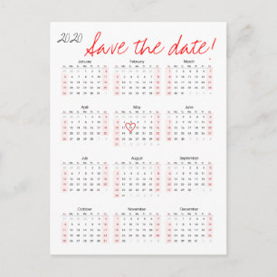 2020 Agenda sparen het Begin van de Datum Aankondigingskaart