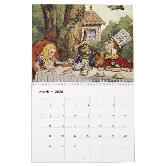 2020 Alice in Wonderland kalender (Mar 2026)
