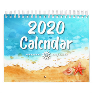 2020 Aquarelle Océan Calendrier de la vie marine