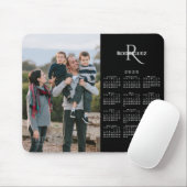 2020 Calendar Custom Photo Monogram Name on Black Muismat (Met muis)