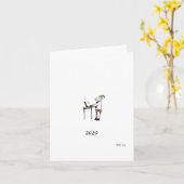 "2020", carte de voeux vierge (Fleur jaune)