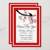 2020 Chinees Nieuwjaar Rat en Bloemenboom Kaart (Voorkant / Achterkant)