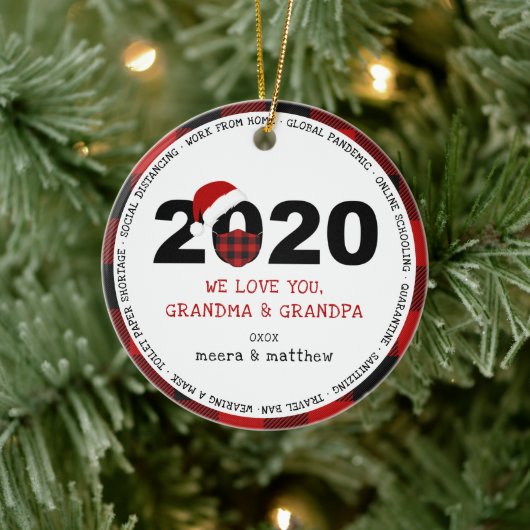2020 COVID Grootouders Foto Keramisch Ornament (Boom)