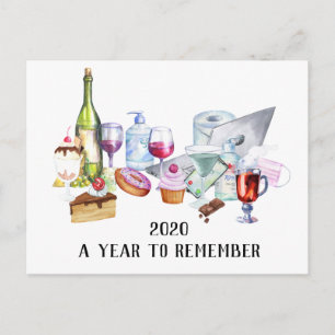 2020 Covid Watercolor Gezichtsmasker Jaar om nooit Briefkaart