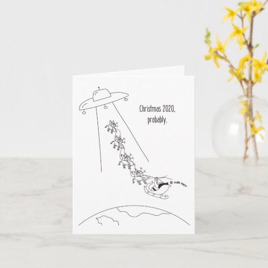 2020 Drôle carte de Noël Alien enlèvement de Père (Fleur jaune)