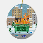 2020 Dumpster vuur Kerstmis Keramisch Ornament (Links)