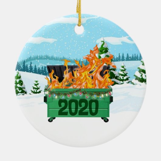 2020 Dumpster-vuurkeramisch Ornament (Achterkant)