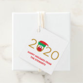 2020 Elf die een feestdag met een gezichtsmasker h Bedankjes Labels (In situ)