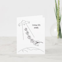 2020 Funny Christmas Kaart Alien Ontvoering van de