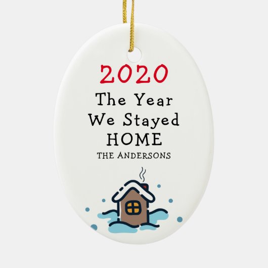 2020 Funny Pandemic Kerstannament Keramisch Ornament (Achterkant)