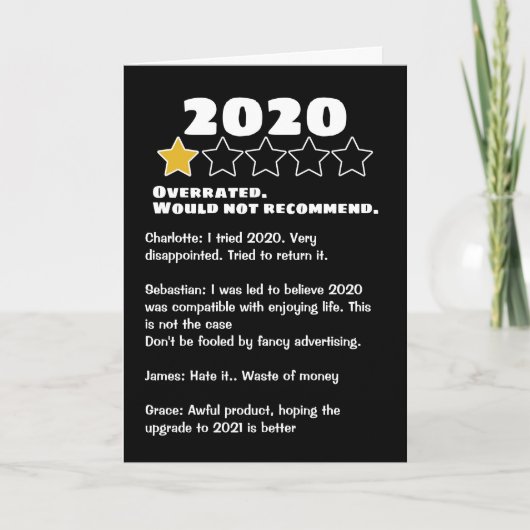 2020 Gepersonaliseerde Reviewen met overwaardering Kaart (Voorkant)