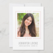2020 GRAD INVITATION photo cadre chic blush rose p (Devant)