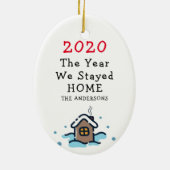 2020 Grappige pandemie kerstornament Keramisch Ornament (Achterkant)